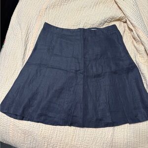 LOFT Blue Mini A-Line Pleated Skirt